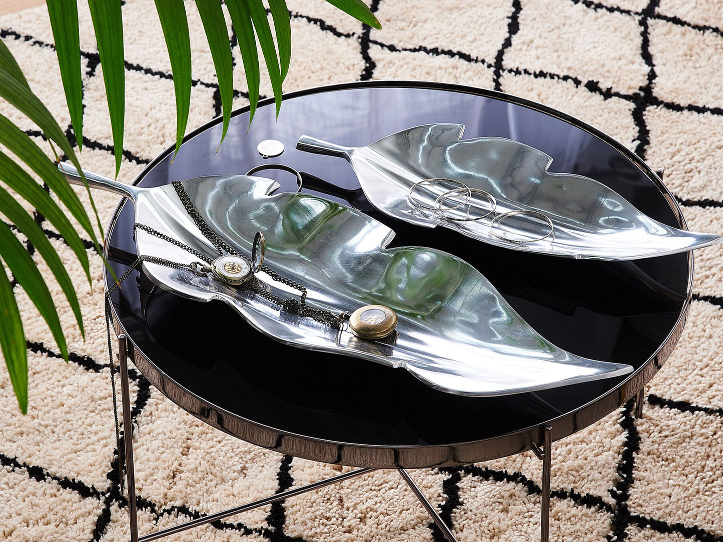 Plato decorativo plateado 49 cm