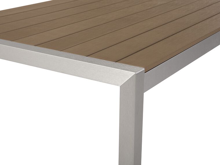 Mesa de comedor de metal marrón/plateado