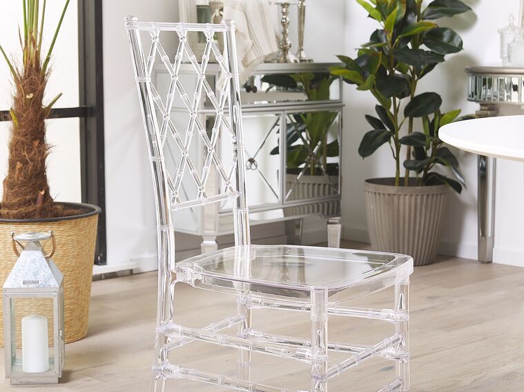 Conjunto de 2 sillas de comedor transparente