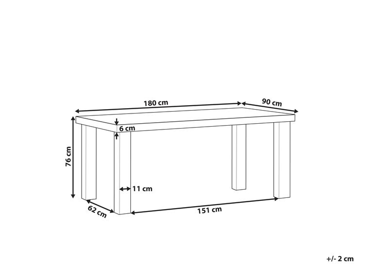Mesa de cemento reforzado gris