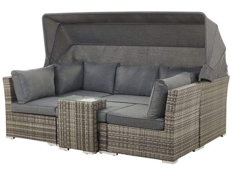 Conjunto de jardín 6 plazas modular gris