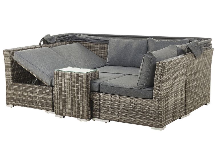Conjunto de jardín 6 plazas modular gris