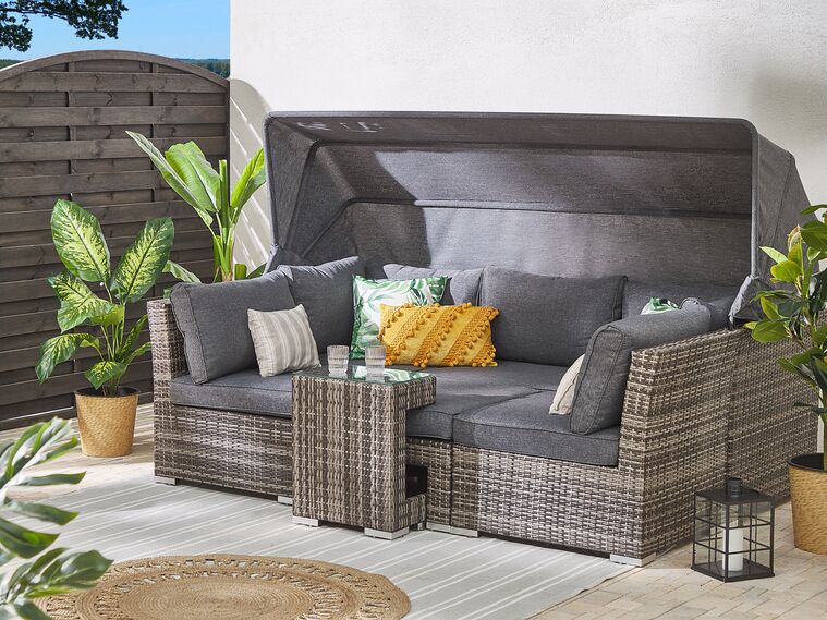 Conjunto de jardín 6 plazas modular gris