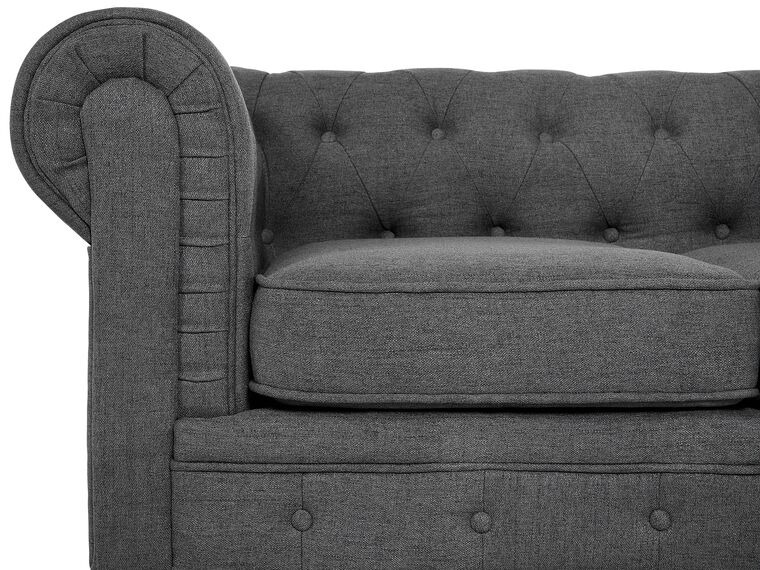 Sofá 3 plazas tapizado gris CHESTERFIELD