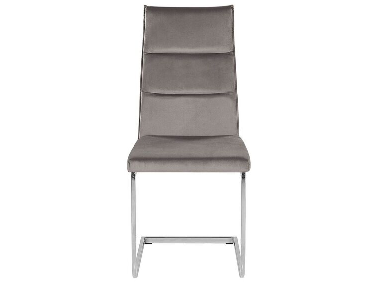 Conjunto de 2 sillas de comedor de terciopelo gris