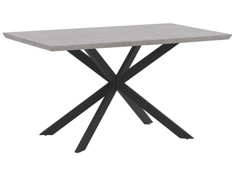Mesa de comedor gris claro/negro 140 x 80 cm