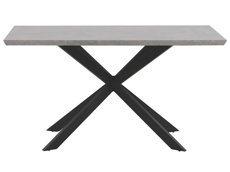 Mesa de comedor gris claro/negro 140 x 80 cm