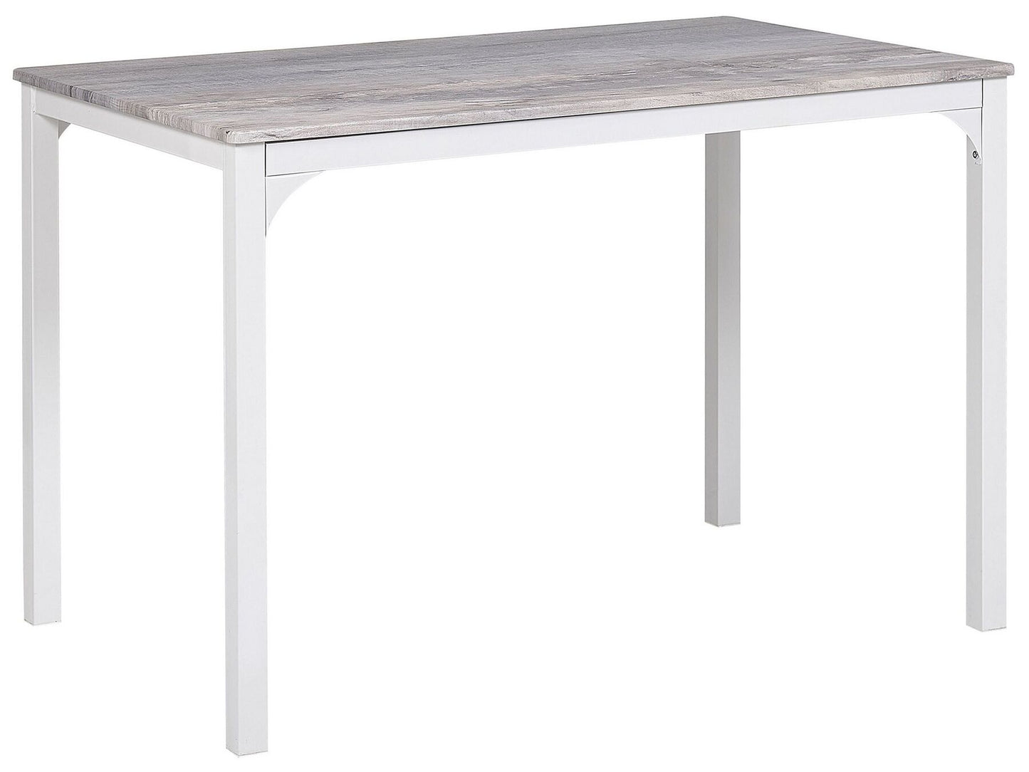 Conjunto de comedor 4 plazas gris claro/blanco