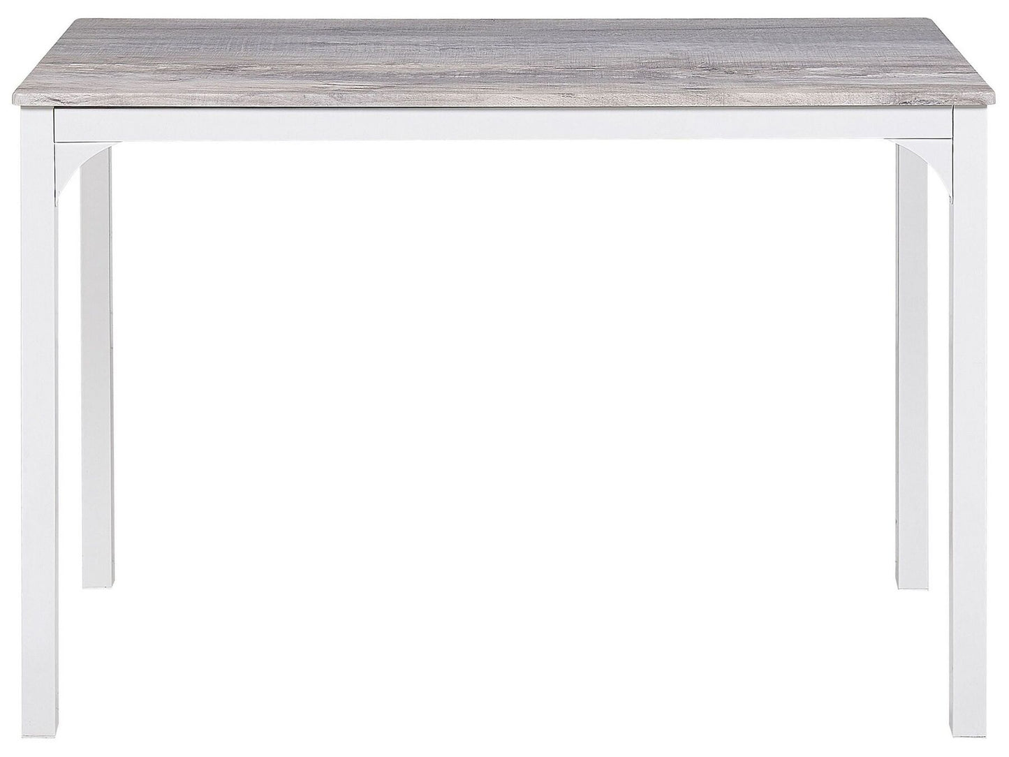 Conjunto de comedor 4 plazas gris claro/blanco