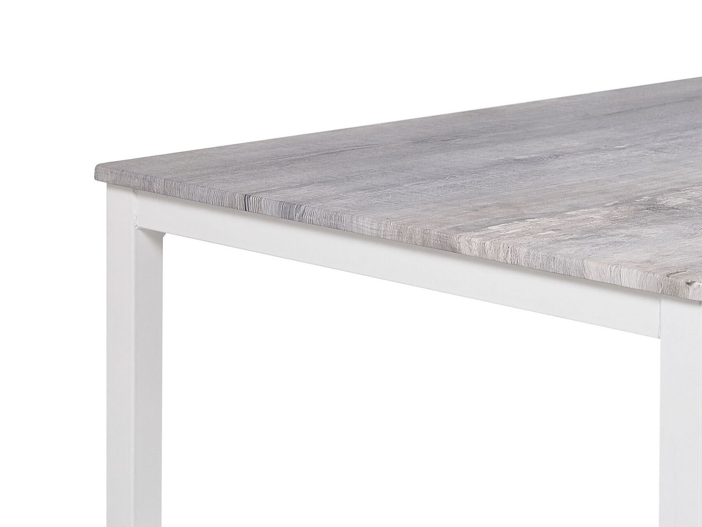 Conjunto de comedor 4 plazas gris claro/blanco