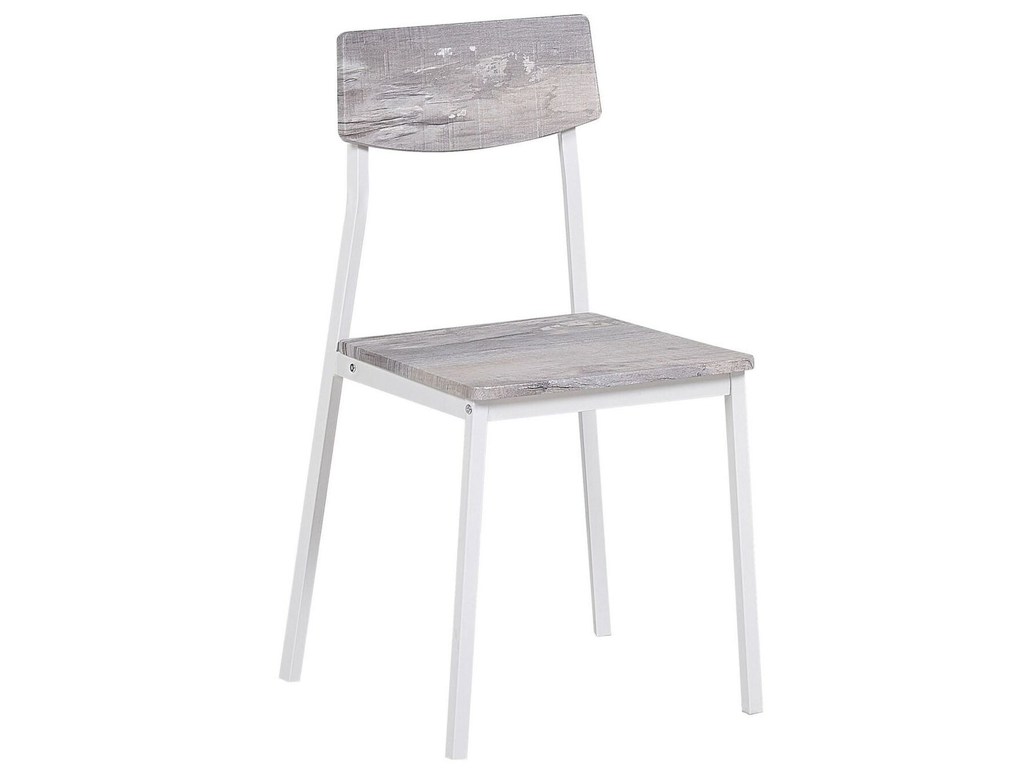 Conjunto de comedor 4 plazas gris claro/blanco