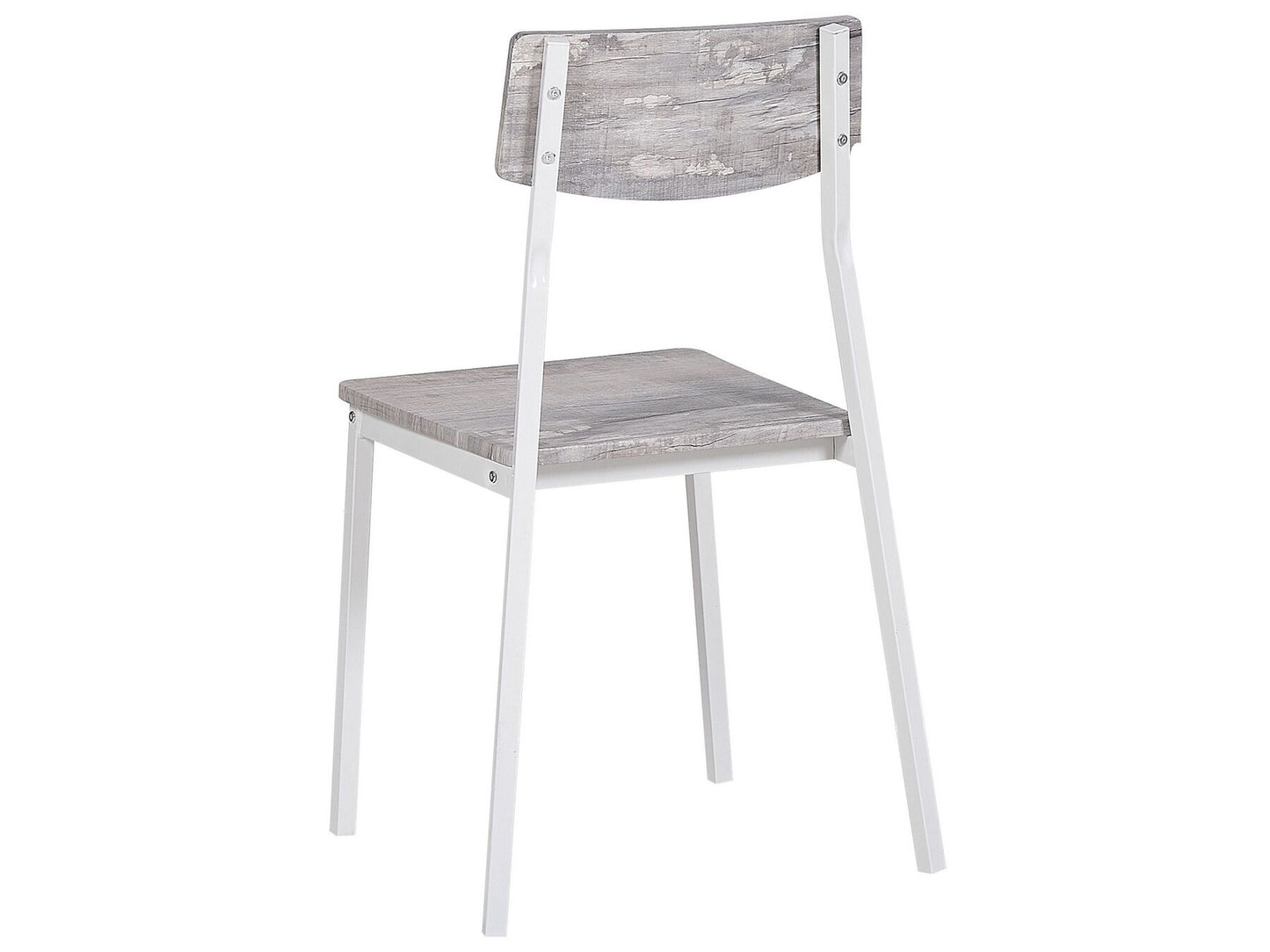 Conjunto de comedor 4 plazas gris claro/blanco