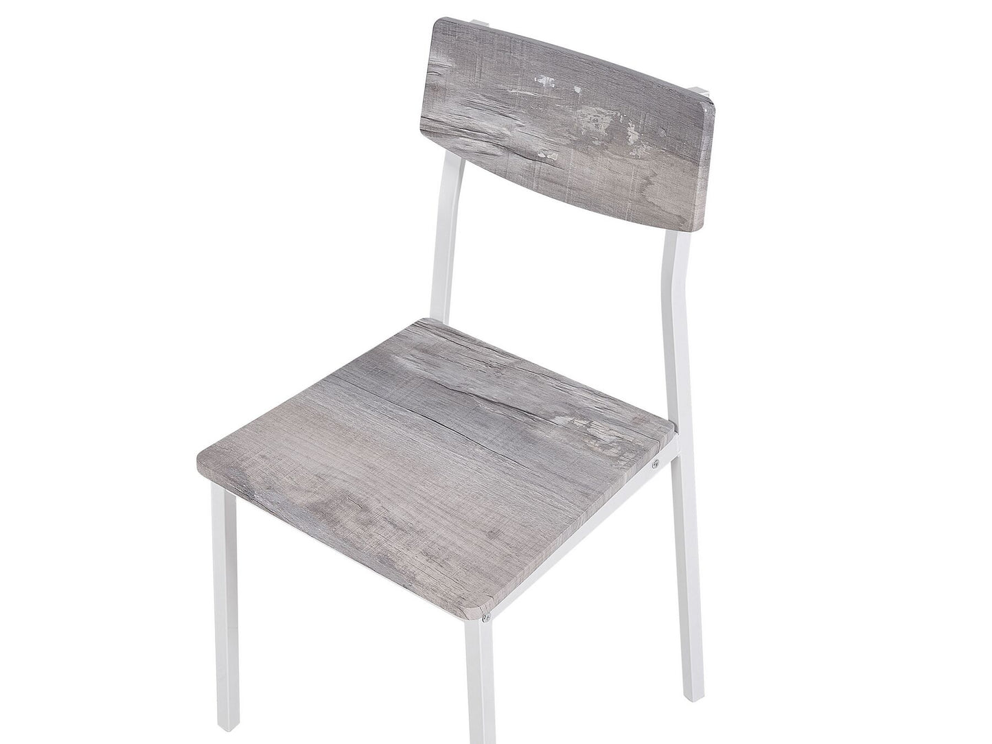 Conjunto de comedor 4 plazas gris claro/blanco