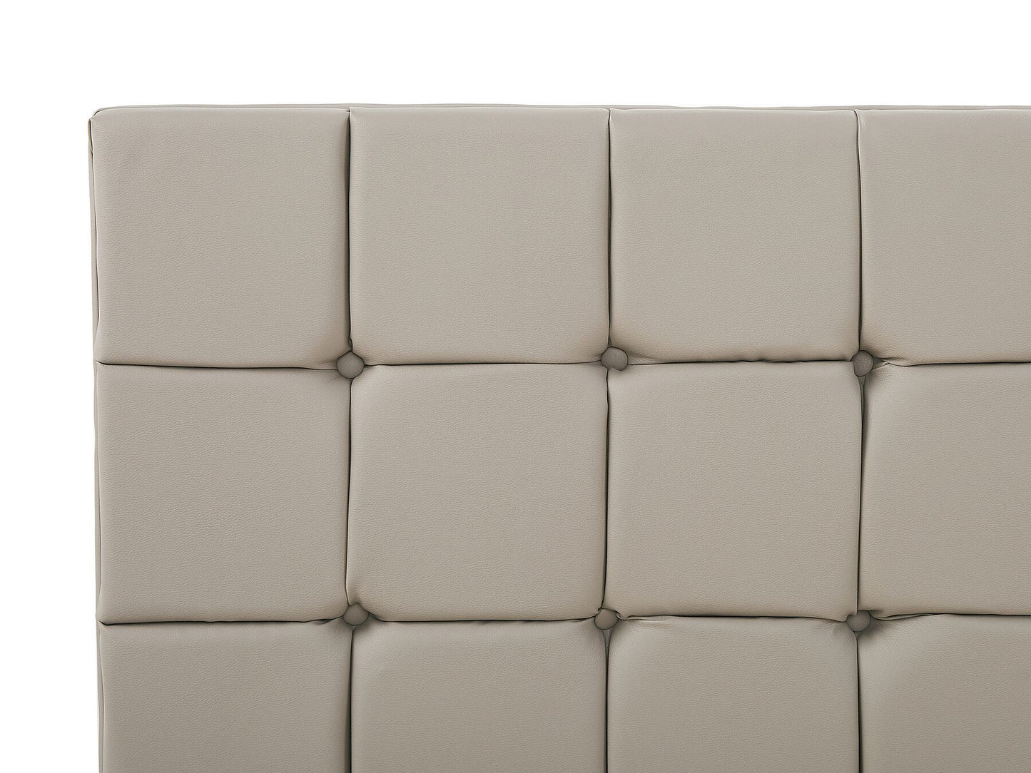 Cama con somier de piel sintética gris pardo 160 x 200 cm