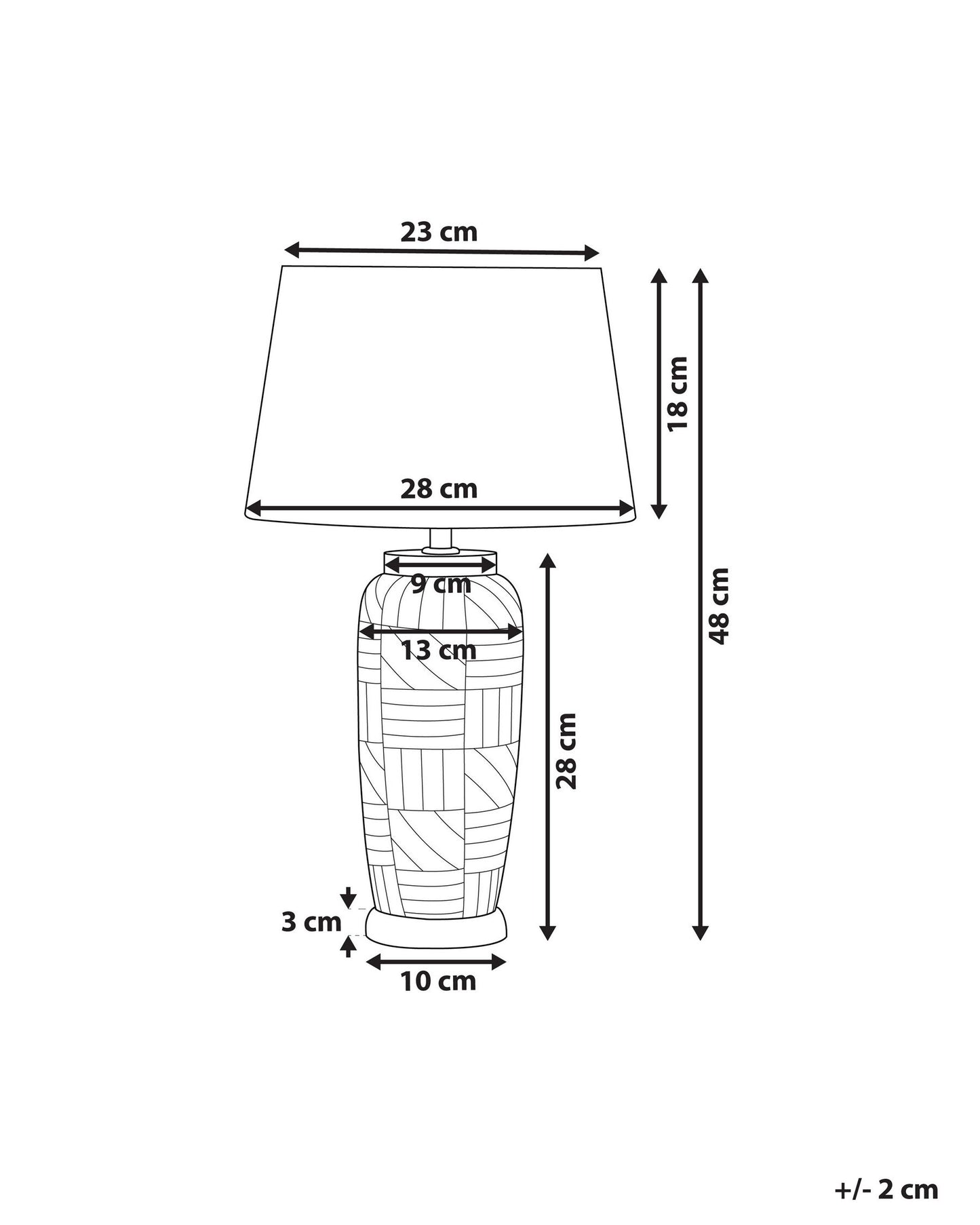 Lámpara de mesa de cerámica beige