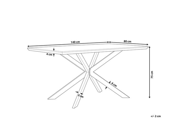 Mesa de comedor gris claro/negro 140 x 80 cm