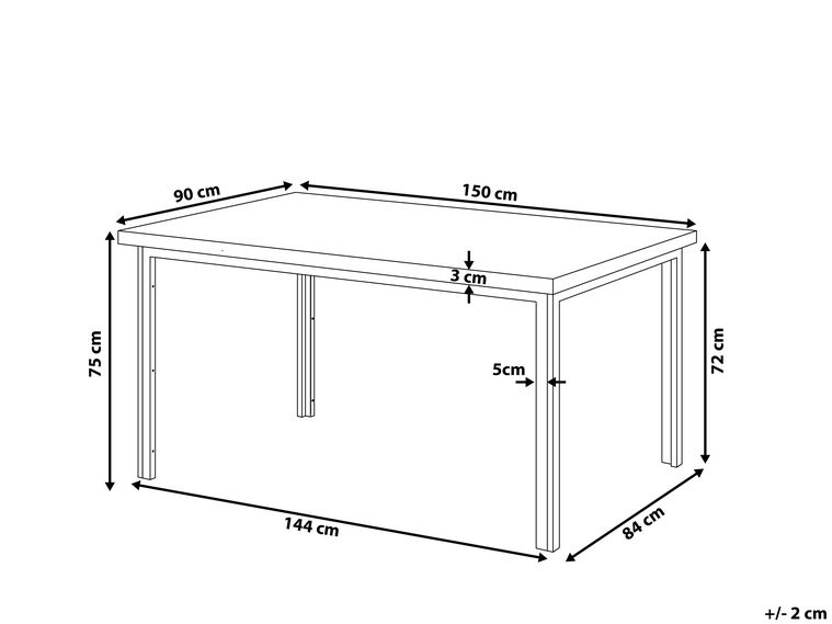 Mesa de comedor negro/madera oscura 150 x 90 cm