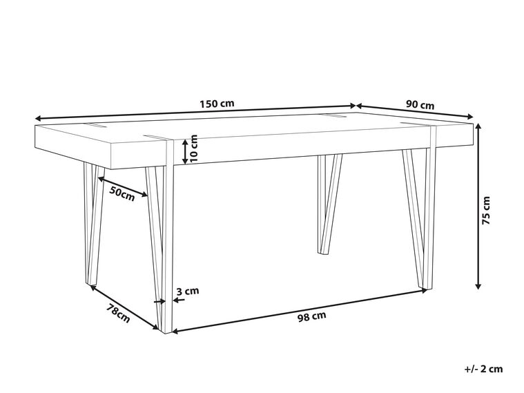 Mesa de comedor madera clara/negro