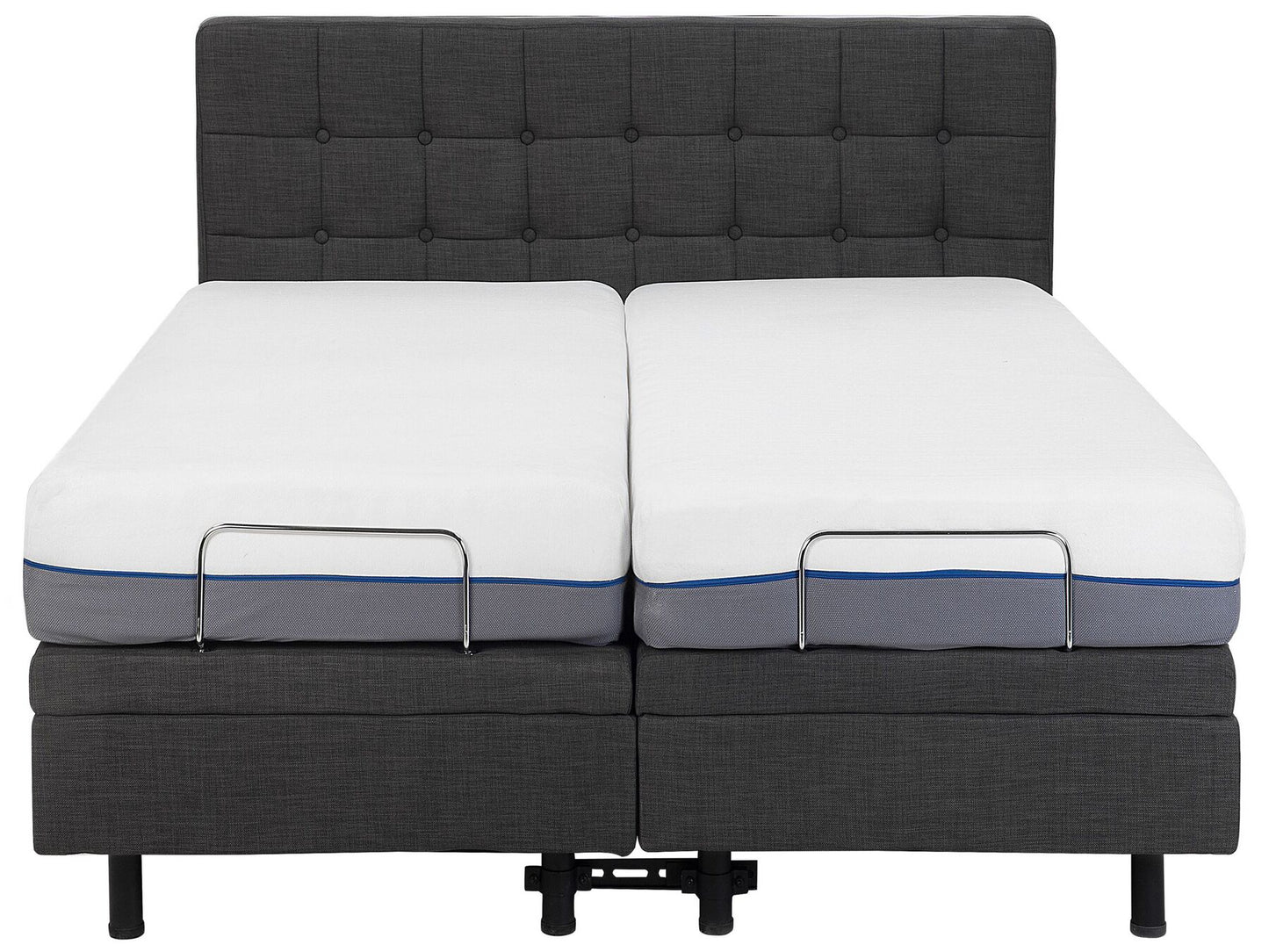 Cama articulada eléctrica de poliéster gris oscuro 160 x 200 cm
