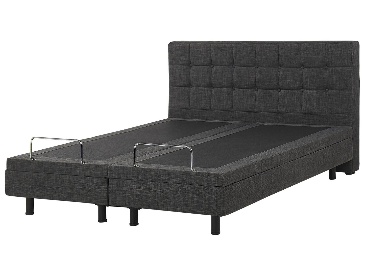 Cama articulada eléctrica de poliéster gris oscuro 160 x 200 cm