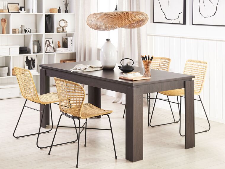 Mesa de comedor madera oscura