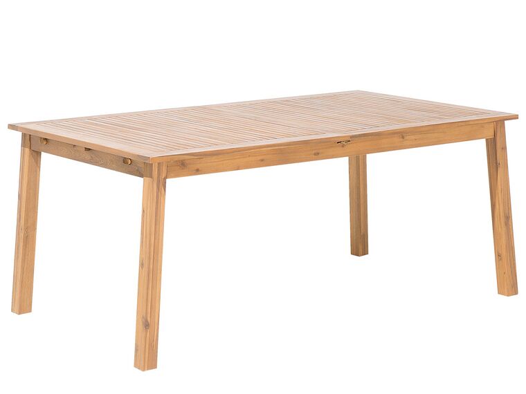 Mesa de jardín extensible de madera de acacia clara 180/240 x 100 cm