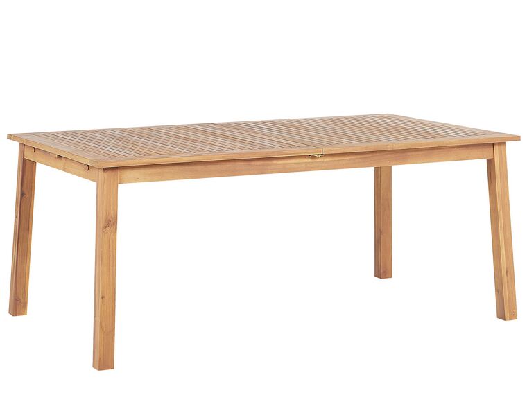 Mesa de jardín extensible de madera de acacia clara 180/240 x 100 cm