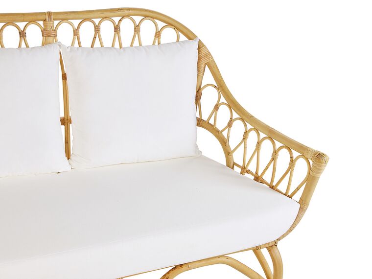 Conjunto de jardín 4 plazas de ratán blanco