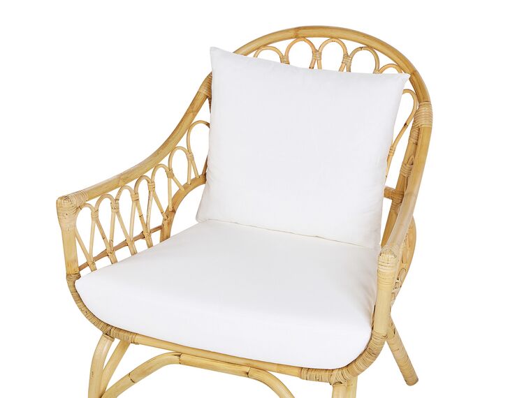 Conjunto de jardín 4 plazas de ratán blanco