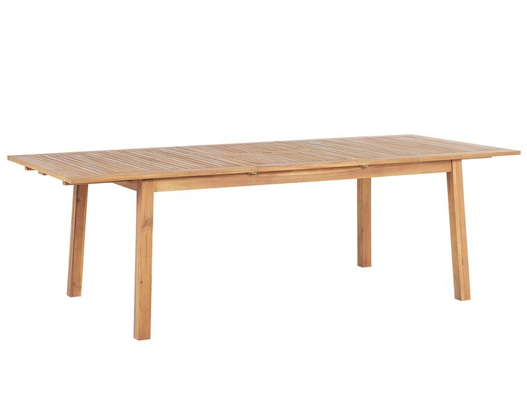 Mesa de jardín extensible de madera de acacia clara 180/240 x 100 cm