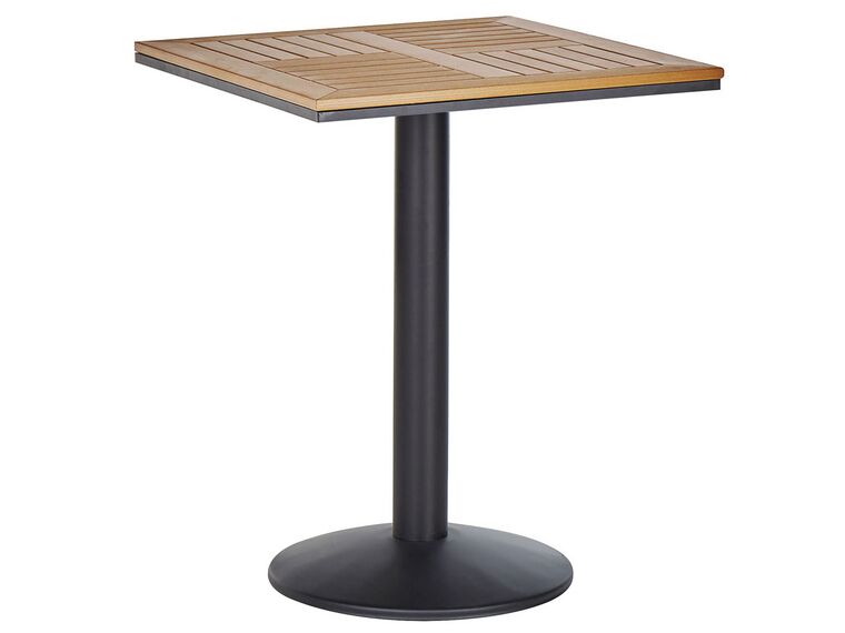 Mesa de jardín madera clara/negro 60 x 60 cm