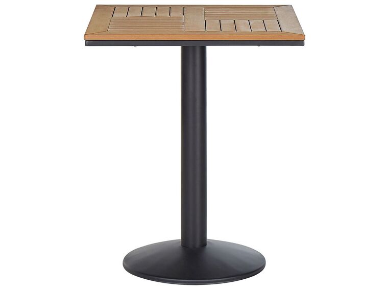 Mesa de jardín madera clara/negro 60 x 60 cm