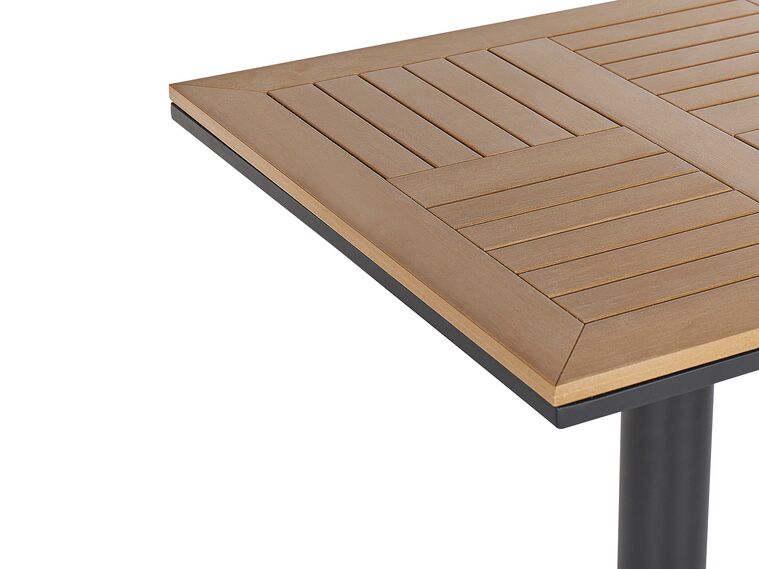 Mesa de jardín madera clara/negro 60 x 60 cm