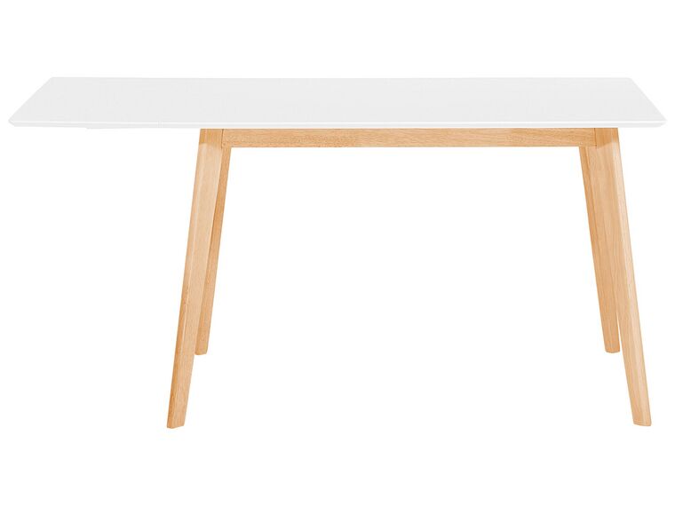 Mesa de comedor extensible blanco/madera clara
