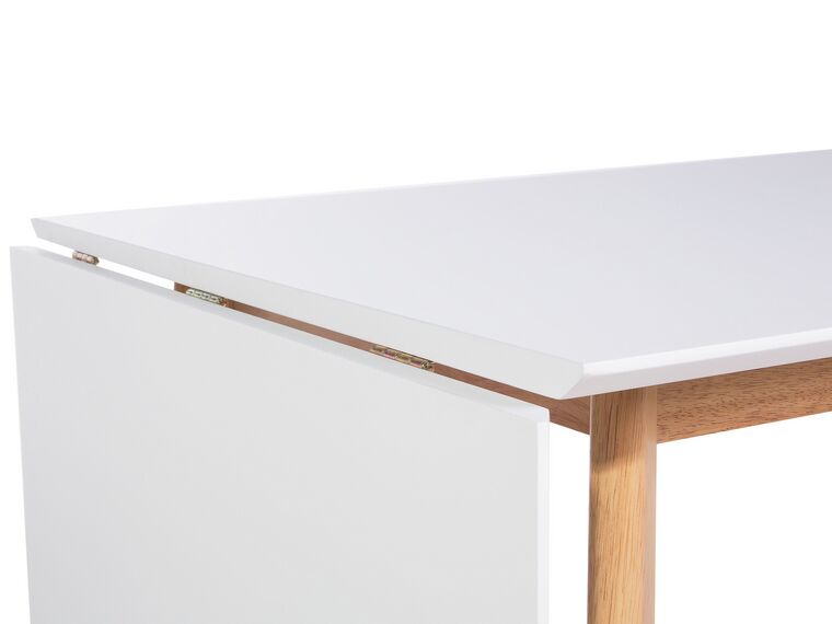Mesa de comedor extensible blanco/madera clara