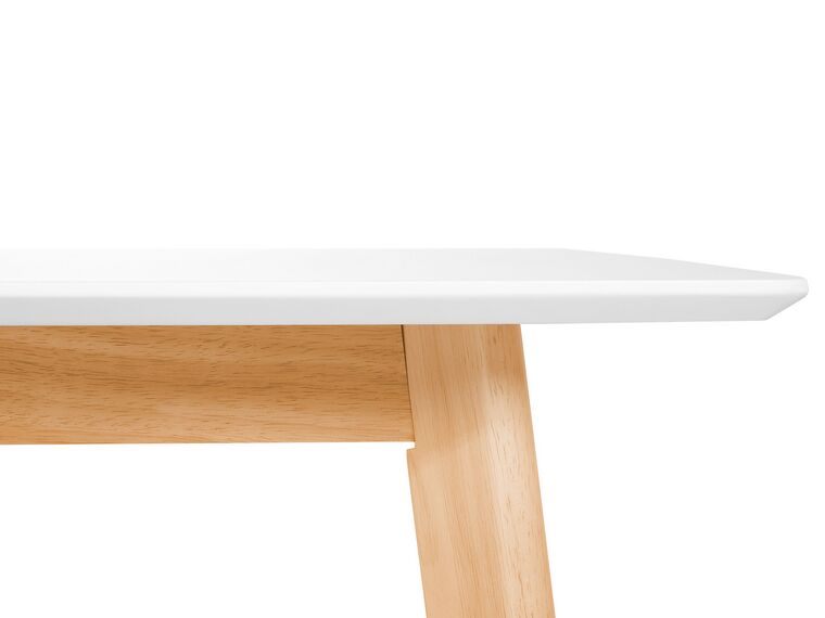 Mesa de comedor extensible blanco/madera clara