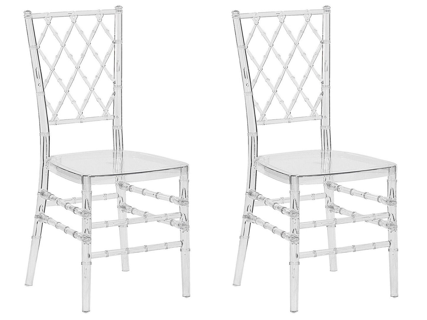 Conjunto de 2 sillas de comedor transparente