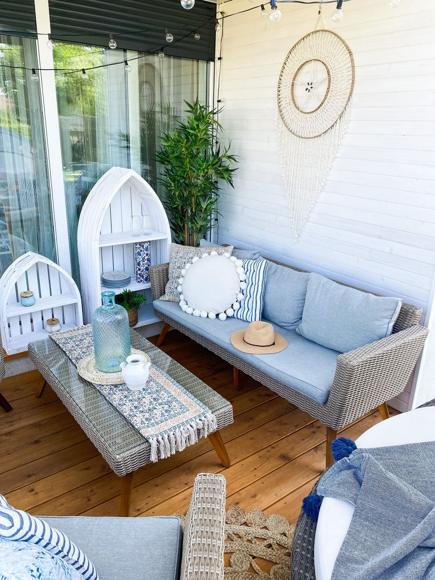 Conjunto de jardín Ratán sintético Gris
