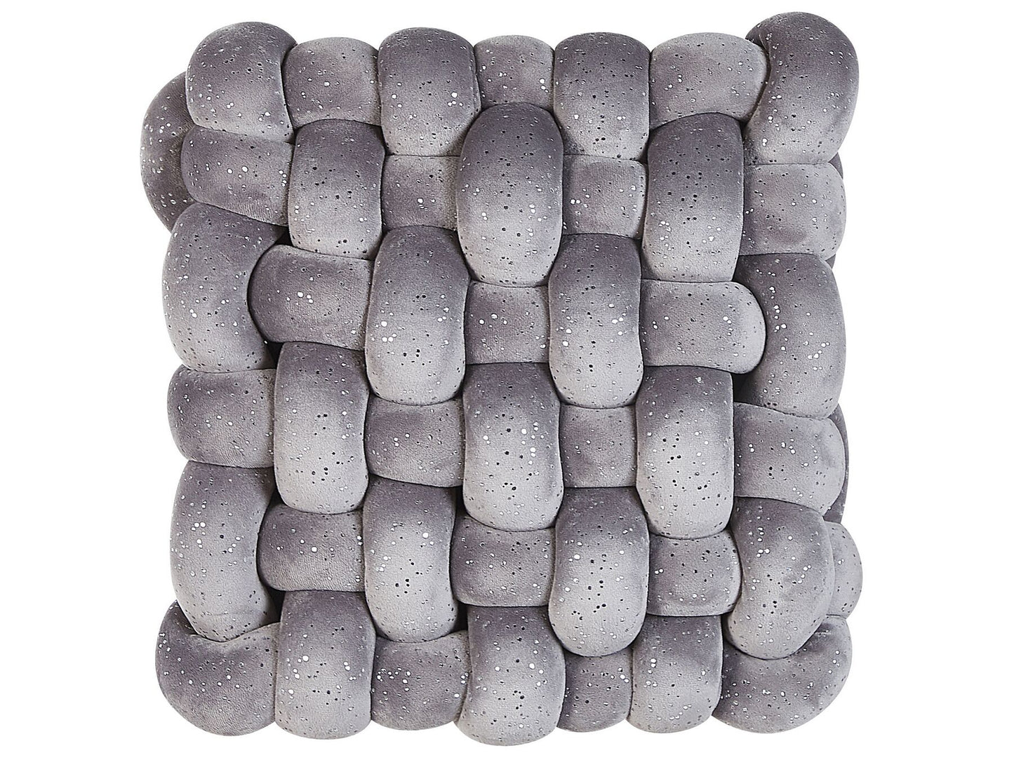 Cojín de terciopelo gris claro 30 x 30 cm