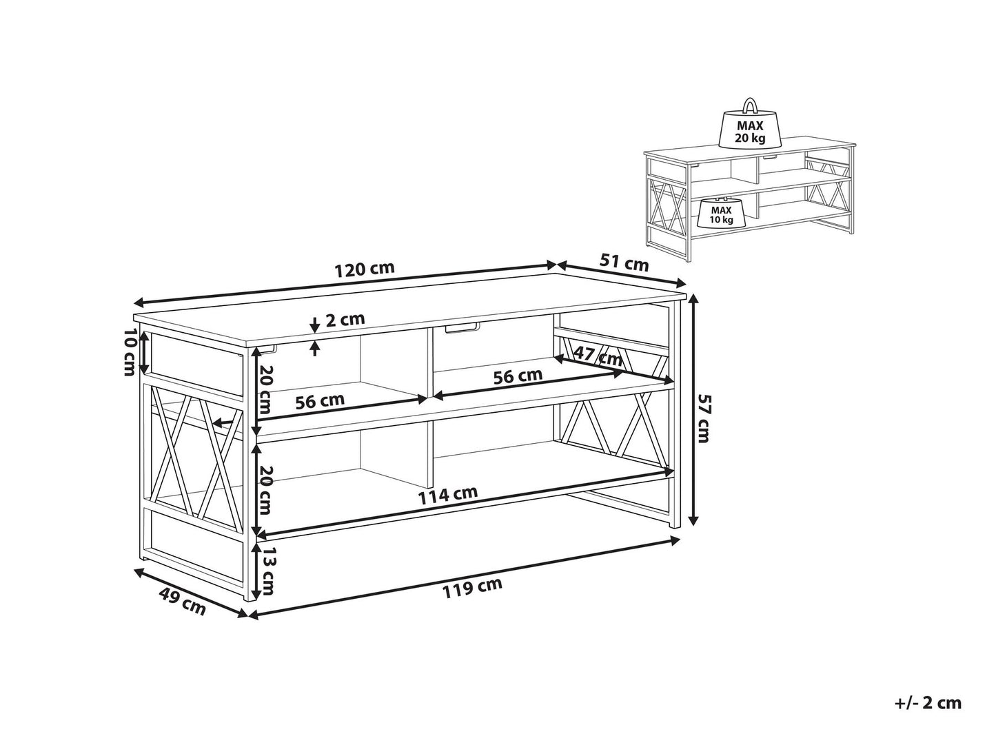 Mueble TV madera oscura/negro