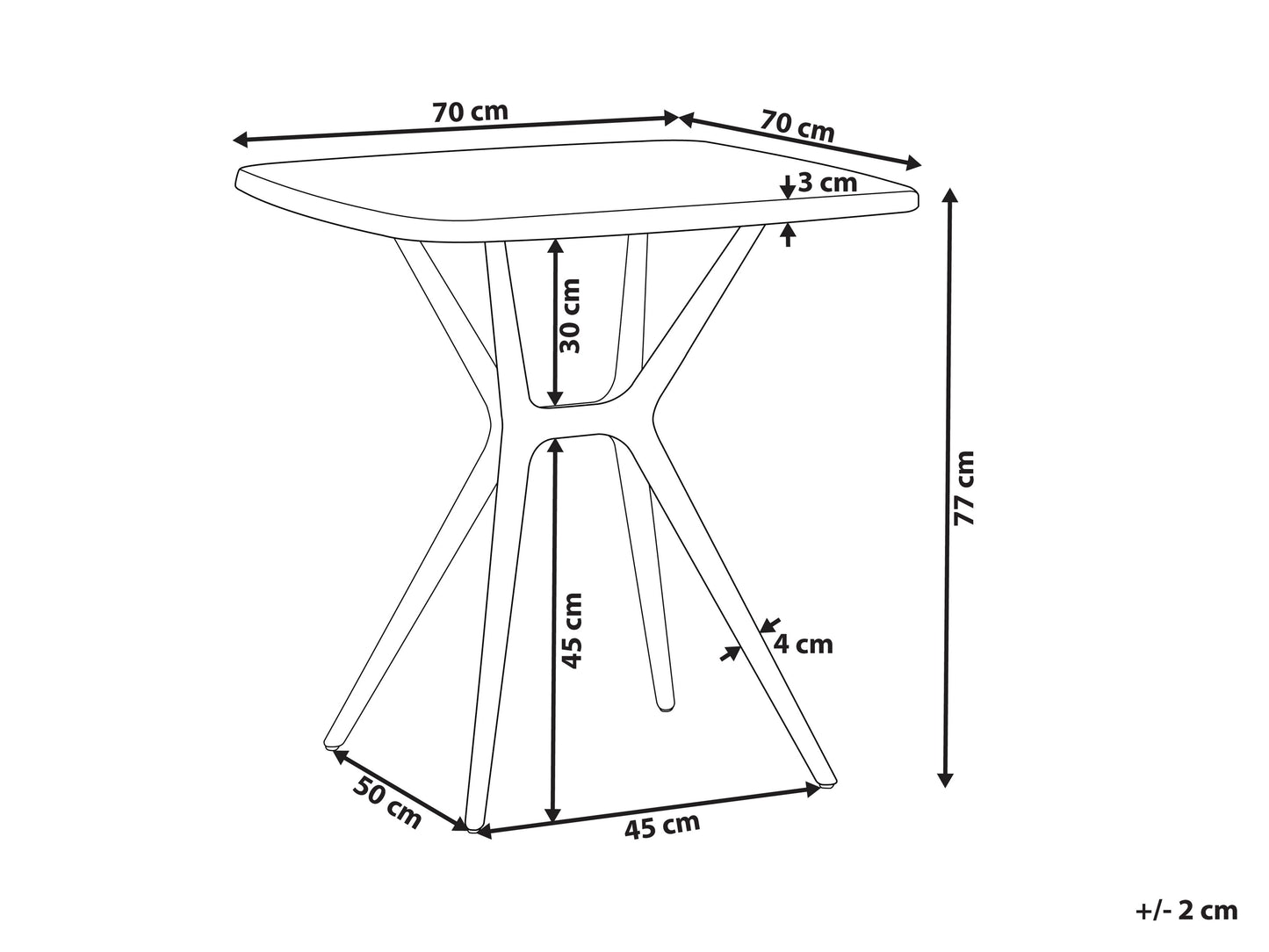Mesa de balcón de material sintético blanco