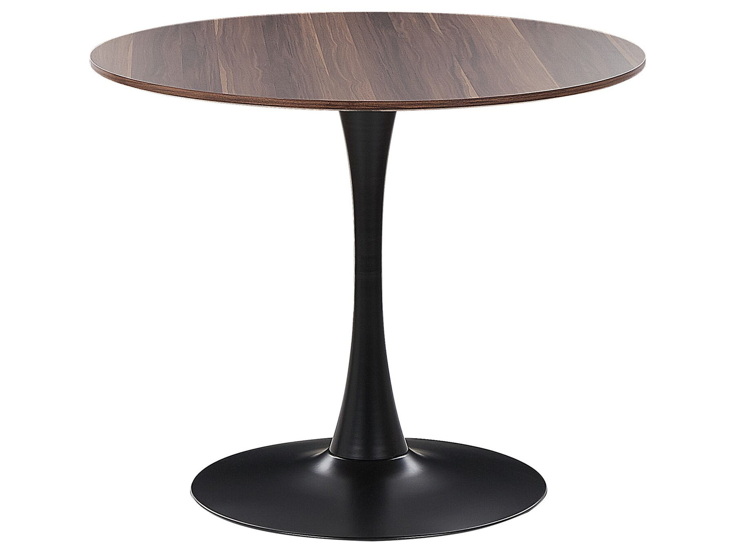 Mesa de comedor madera oscura/negro ⌀ 90 cm