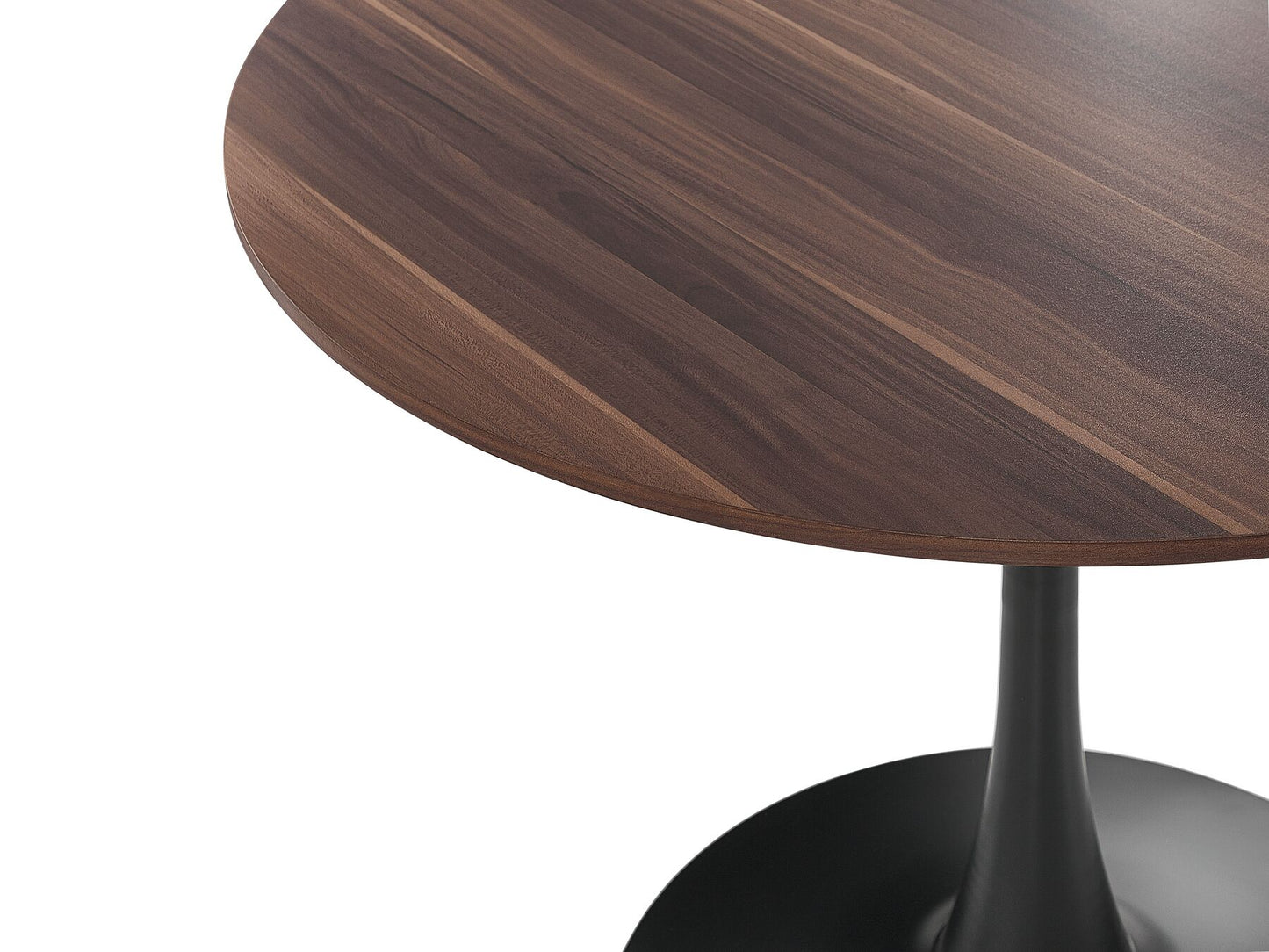 Mesa de comedor madera oscura/negro ⌀ 90 cm