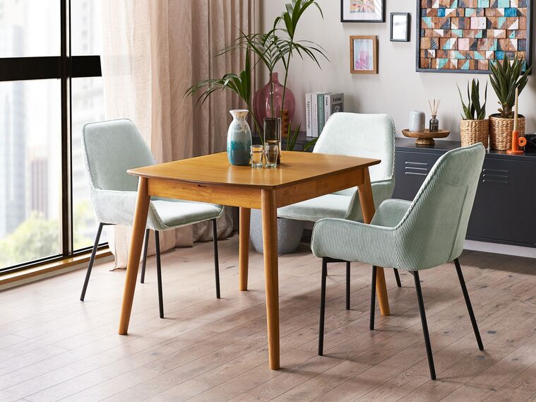 Mesa de comedor extensible madera clara 100/130 x 80 cm