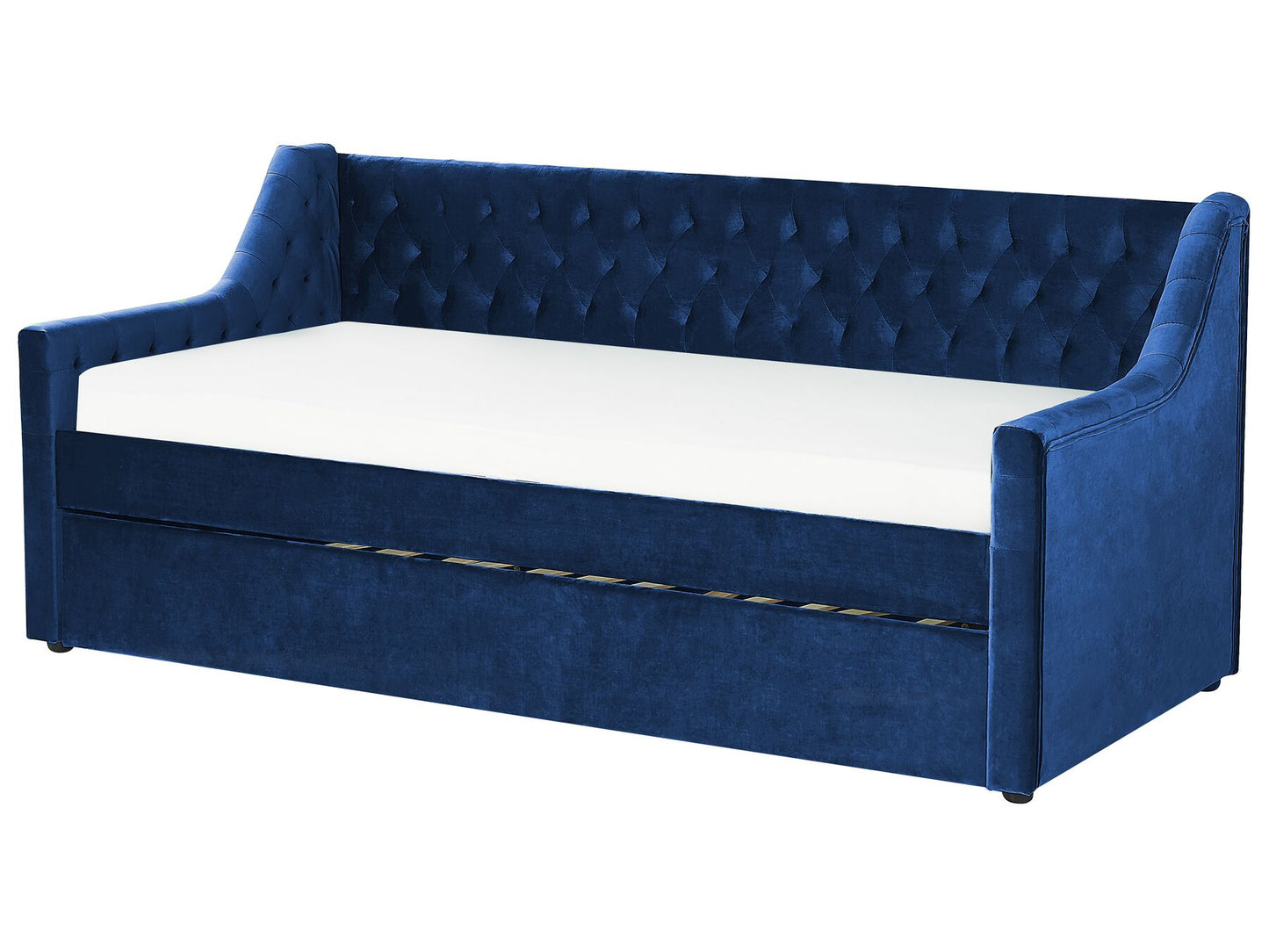Cama nido de terciopelo azul marino 90 x 200 cm