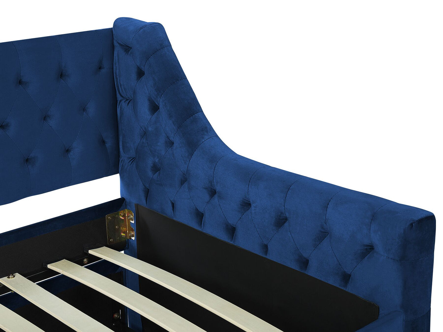 Cama nido de terciopelo azul marino 90 x 200 cm
