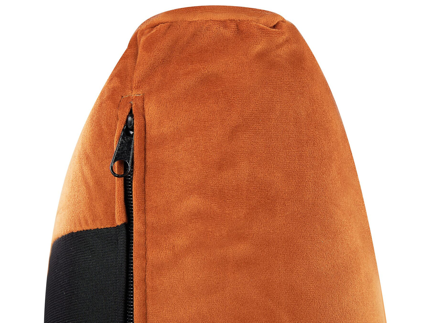 Cama con somier de terciopelo naranja/negro 140 x 200 cm