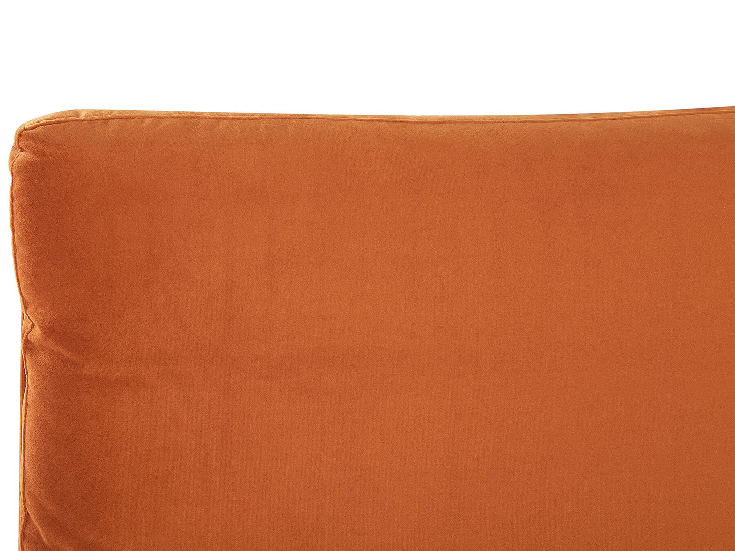 Cama con somier de terciopelo naranja/negro 140 x 200 cm