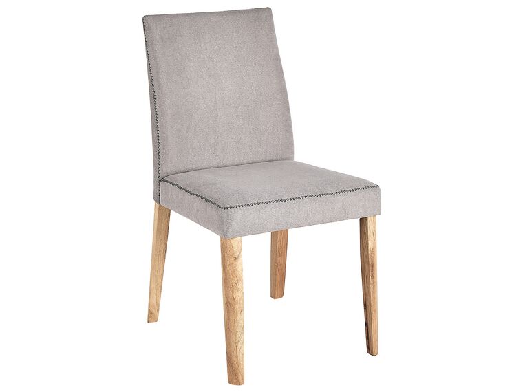 Conjunto de 2 sillas de poliéster gris claro/madera clara