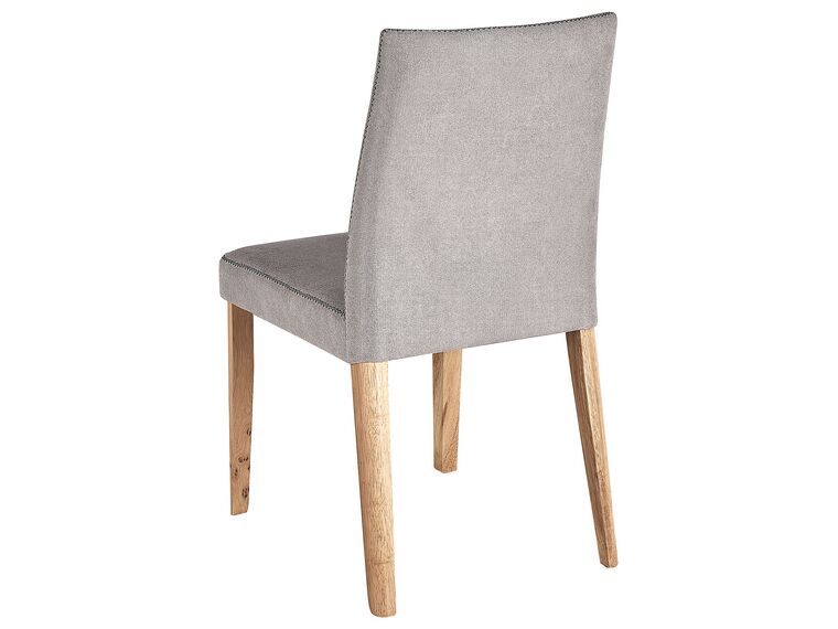 Conjunto de 2 sillas de poliéster gris claro/madera clara